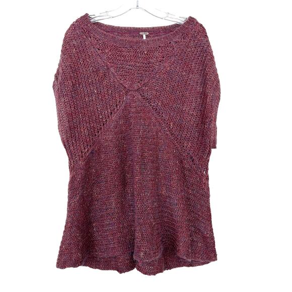 Free People Maroon Wool Linen Mohair Blend Shirt Sz S - Picture 1 of 7